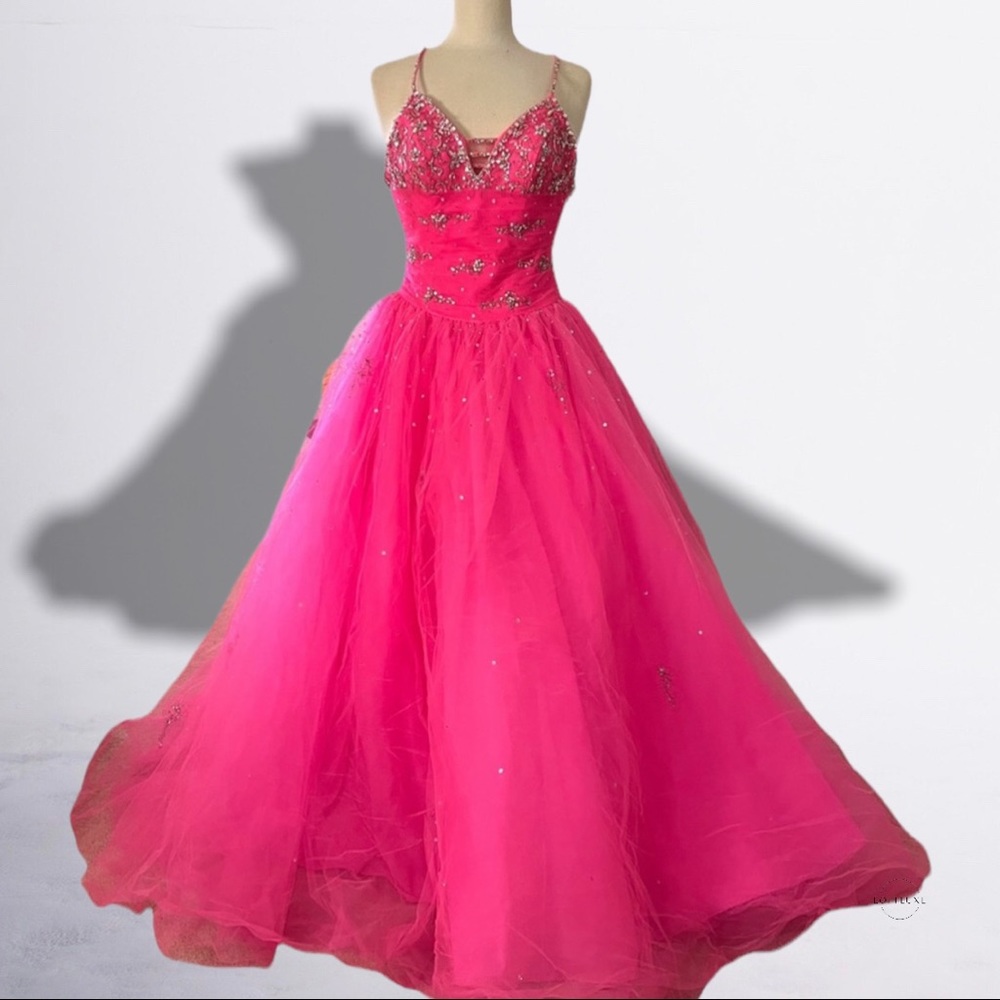 MORILEE QUINCENERA BALLGOWN BEADING/ CRYSTALS Prom Hot Pink Sweet 16 BRI…